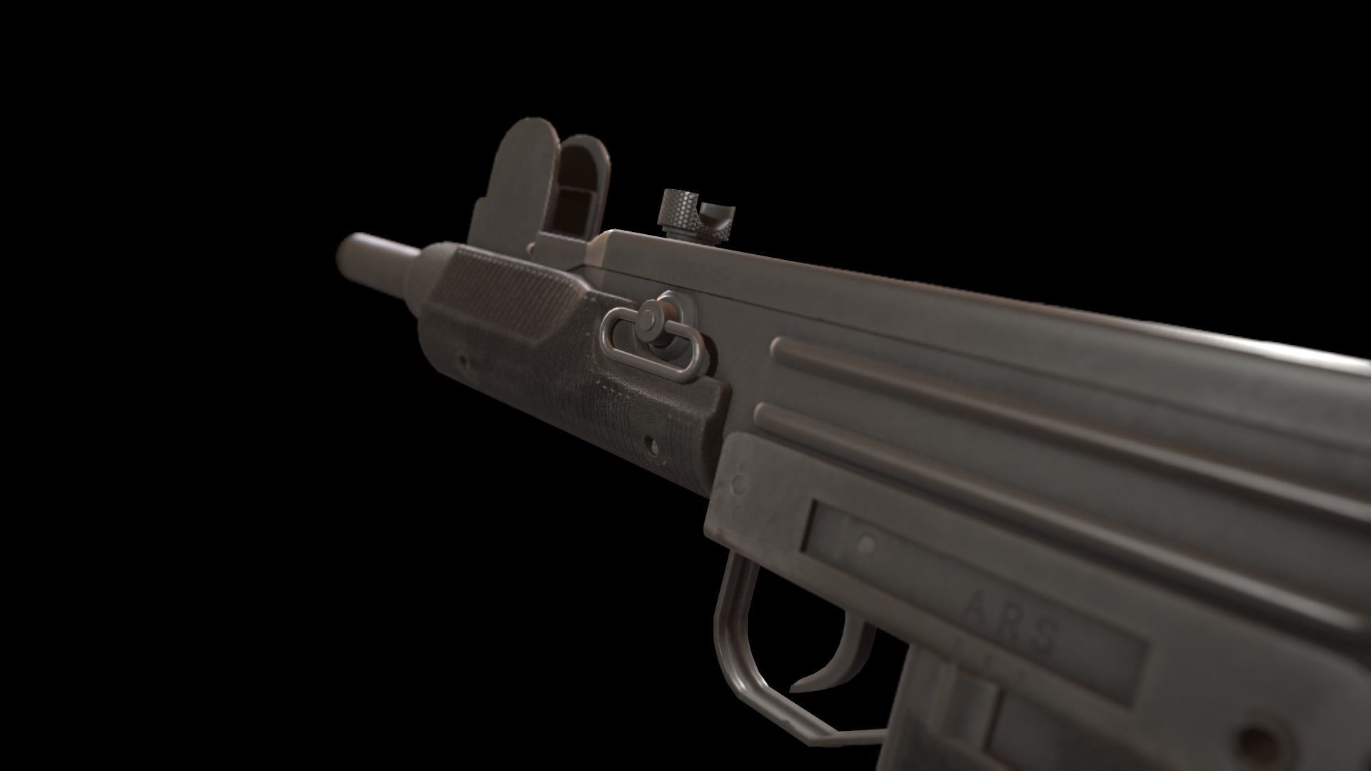  UZI Submachine Gun Low-poly 3D model_6