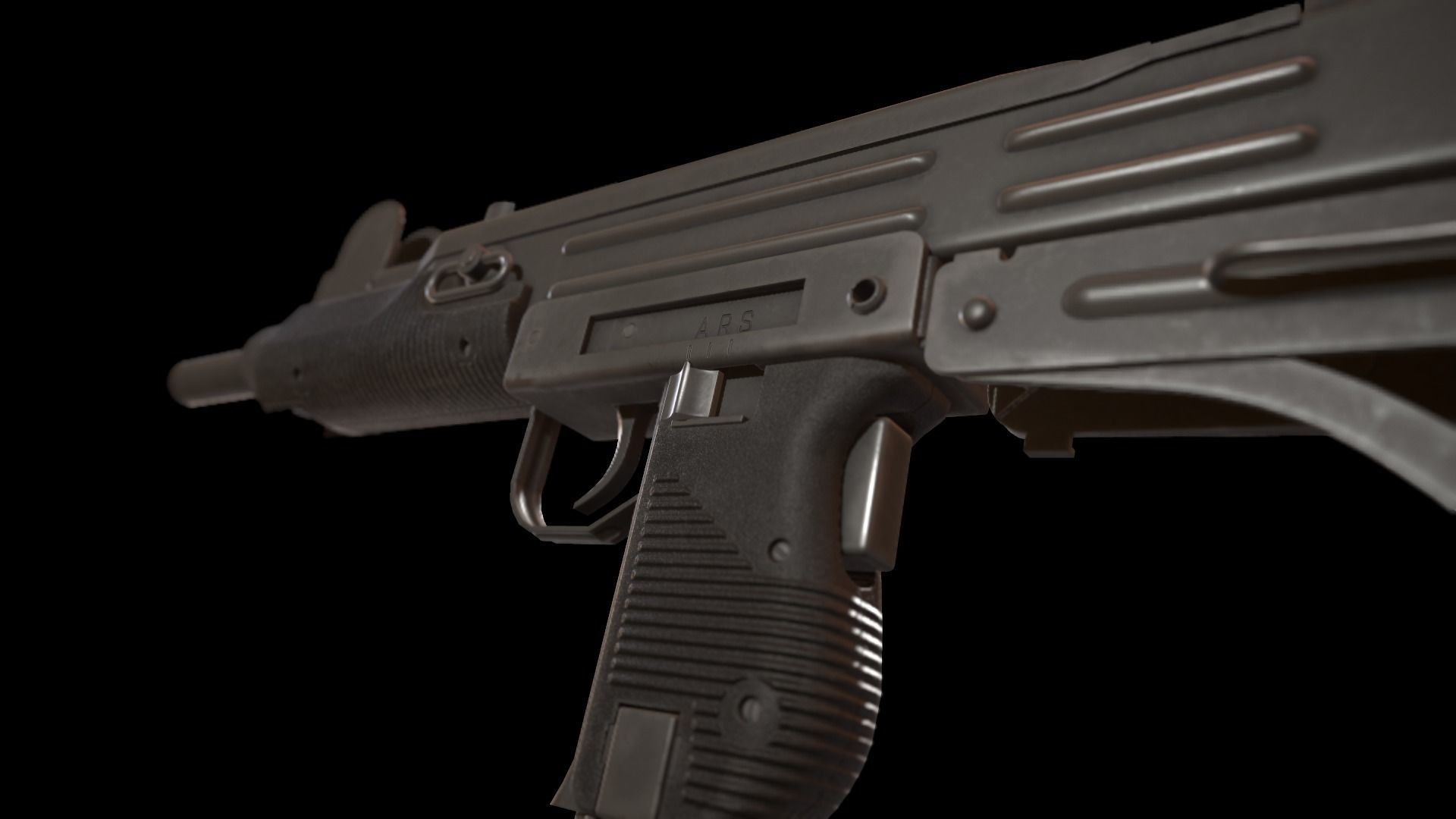  UZI Submachine Gun Low-poly 3D model_1