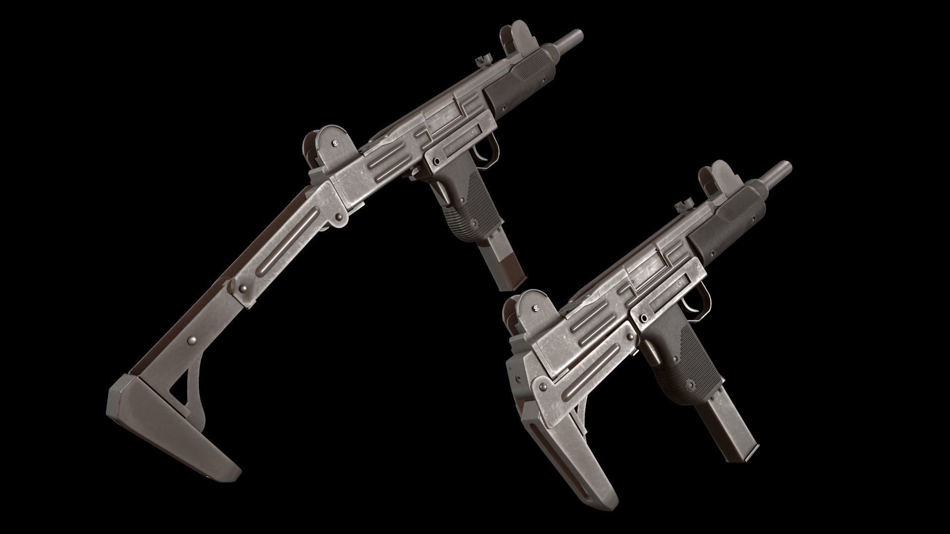  UZI Submachine Gun Low-poly 3D model_0