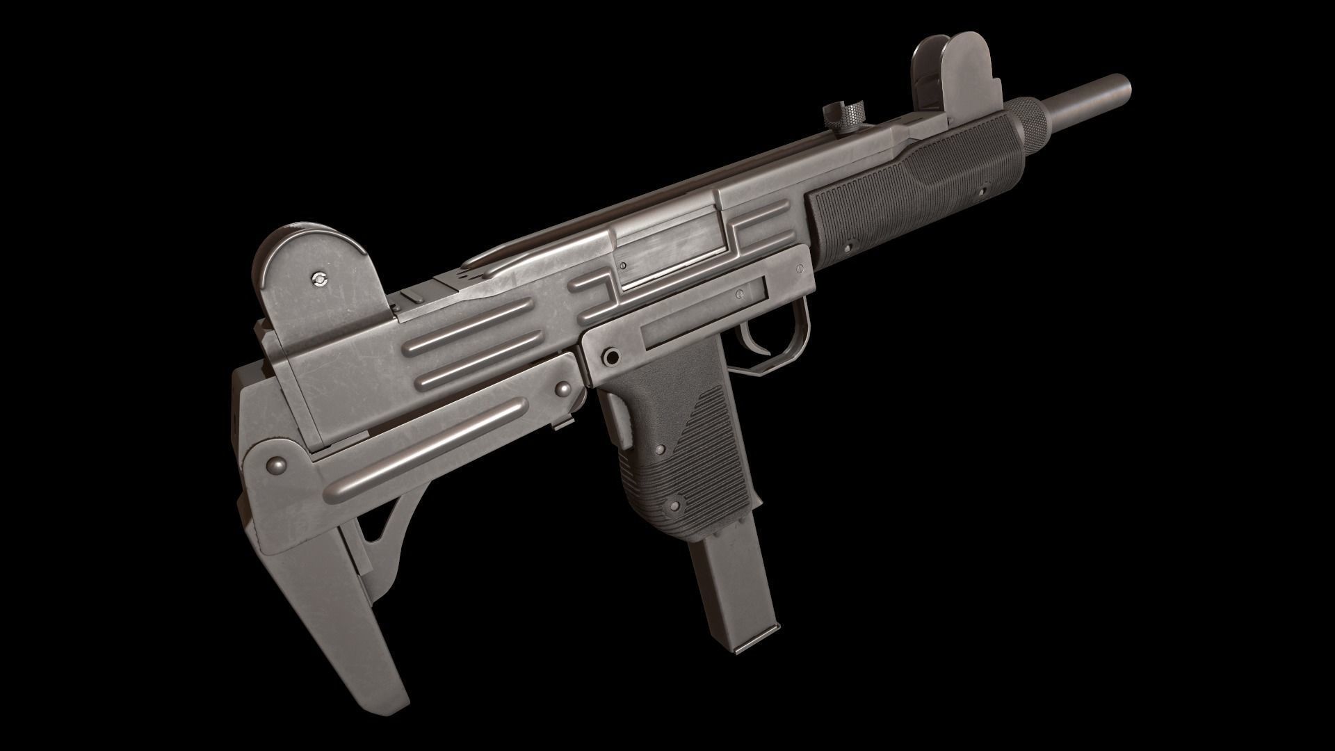 UZI Submachine Gun Low-poly 3D model_18