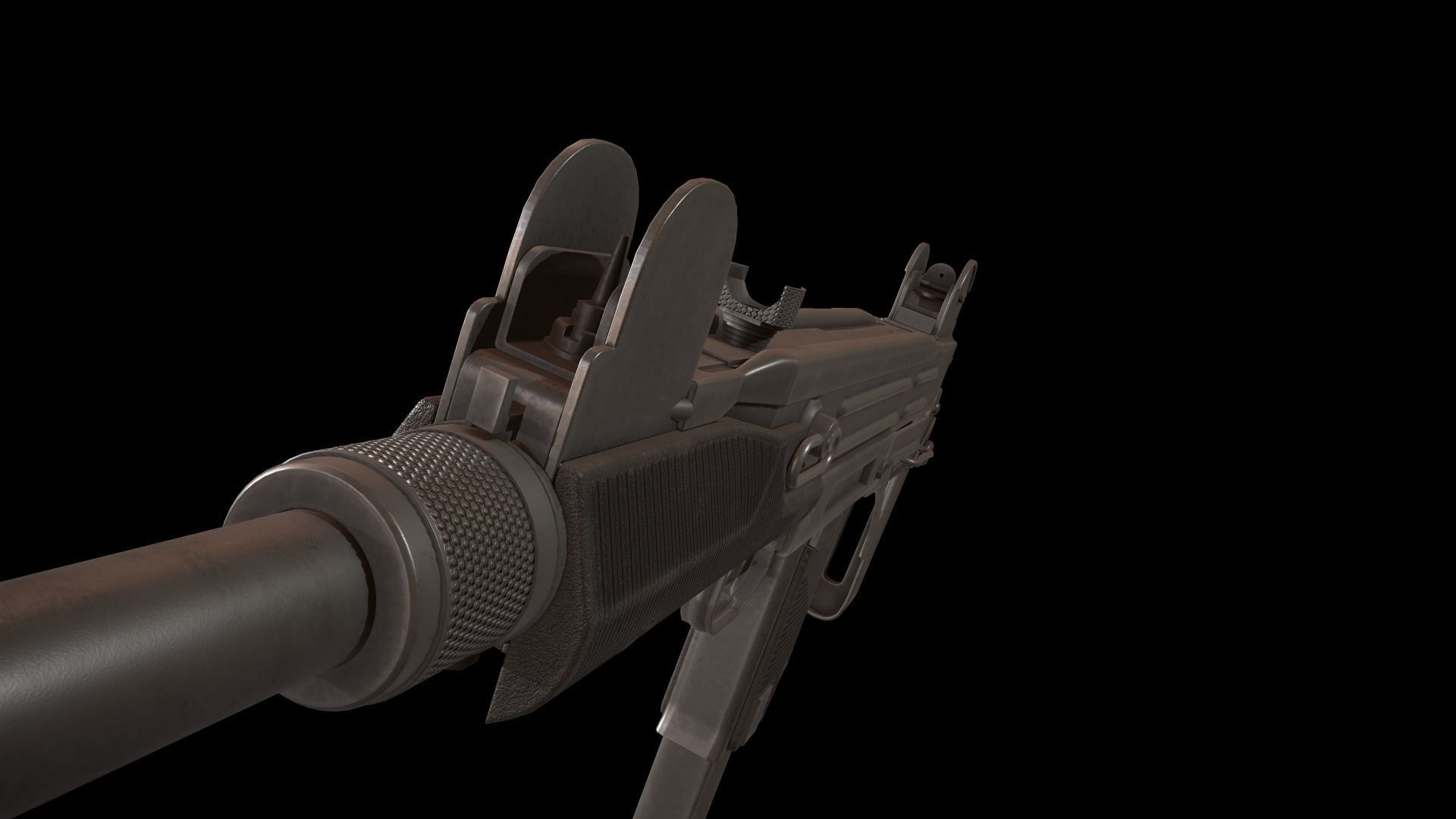  UZI Submachine Gun Low-poly 3D model_4