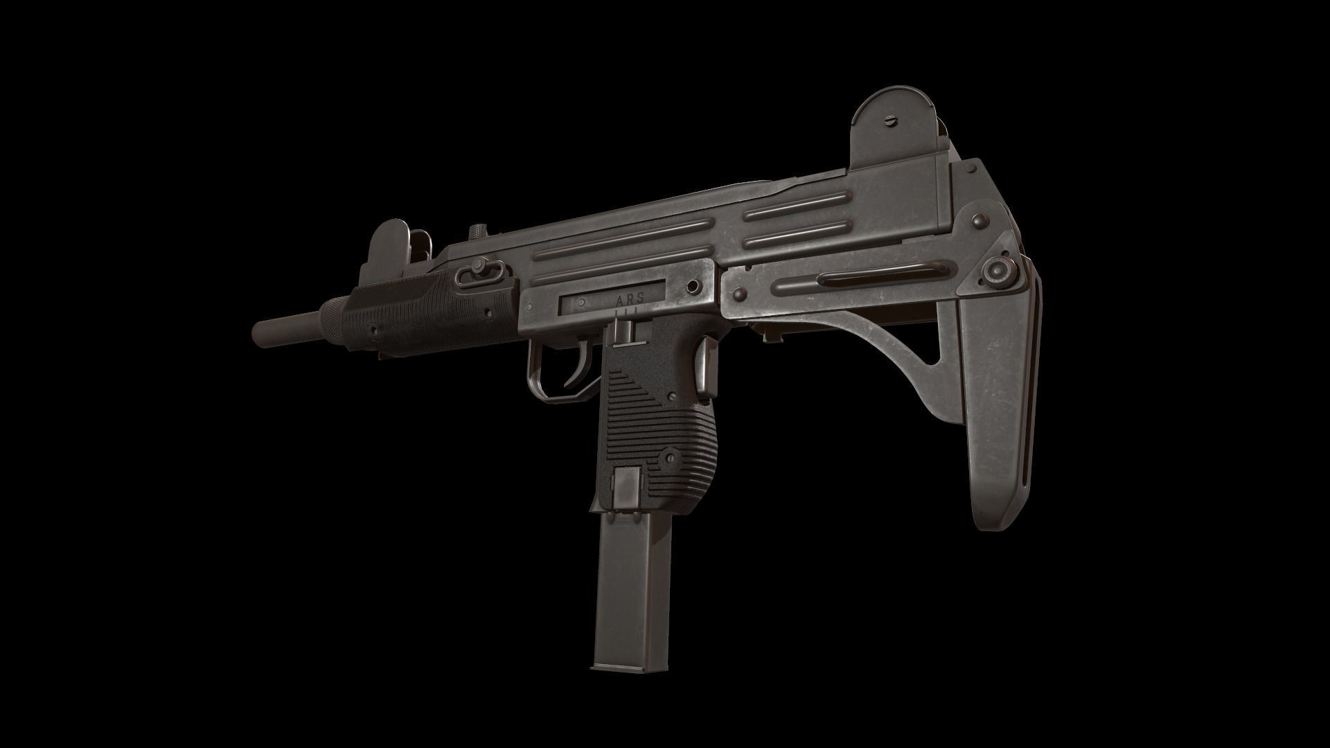  UZI Submachine Gun Low-poly 3D model_16