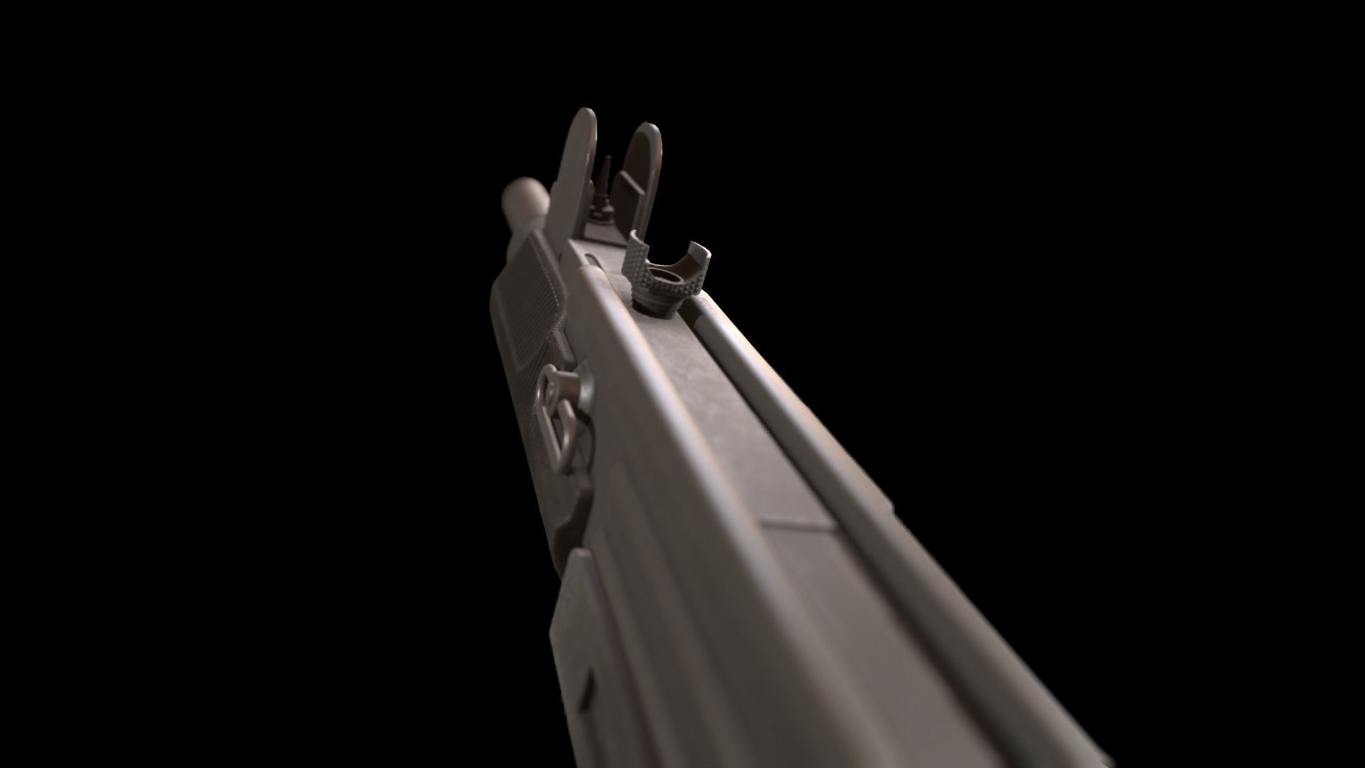  UZI Submachine Gun Low-poly 3D model_2