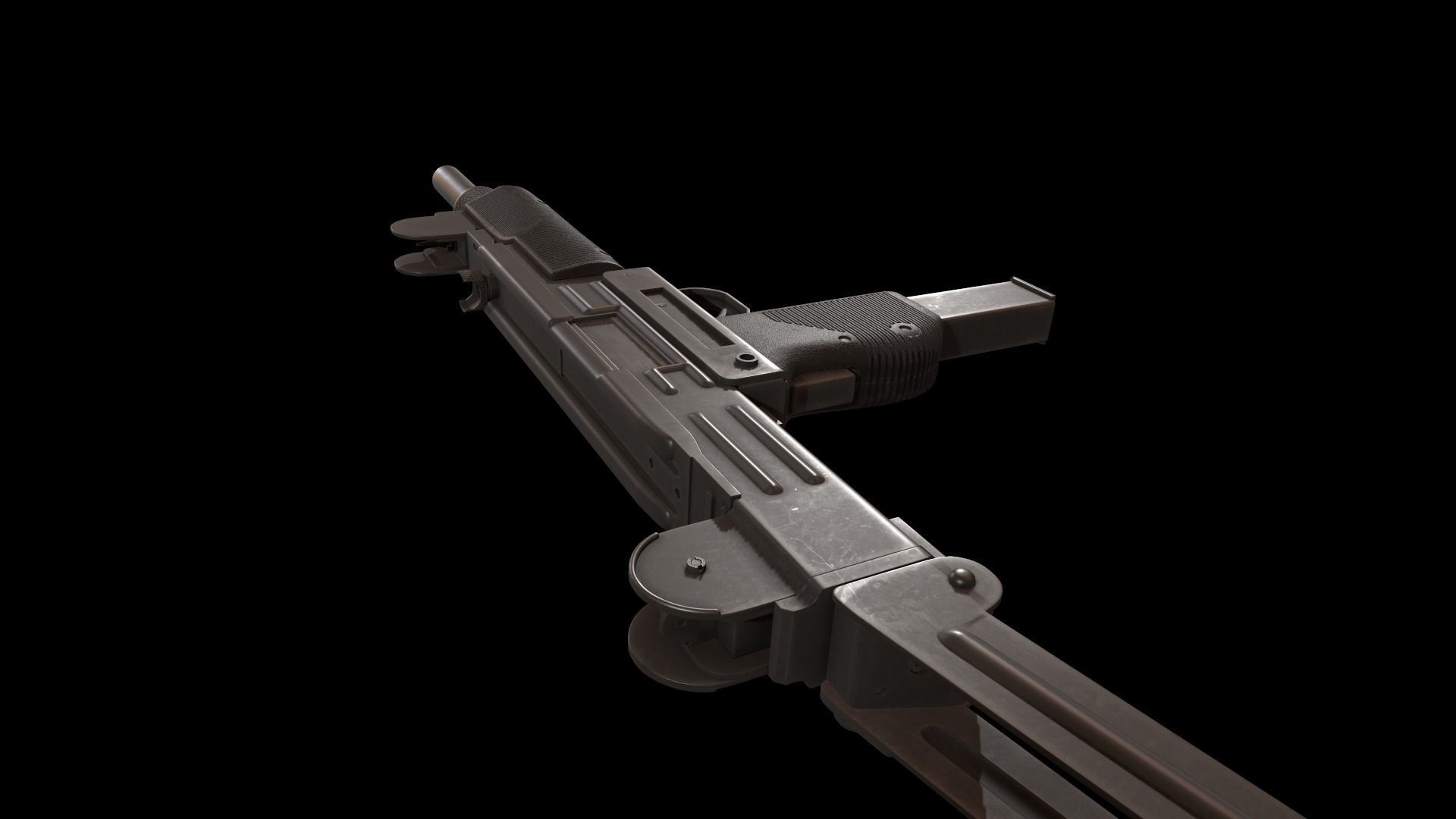 UZI Submachine Gun Low-poly 3D model_14