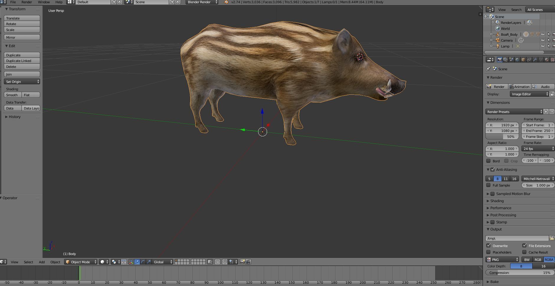 3D Boar Rigged 3D Models Low-poly 3D model_29