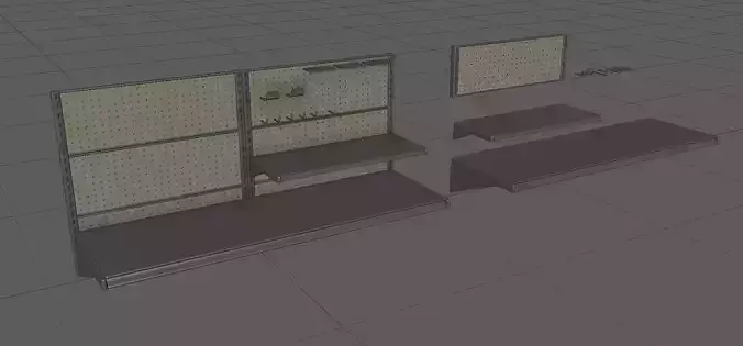 PerforatedBoardA high-poly model shelving unit