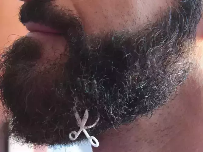 Scissors for beard - lateral wearing 3D print model