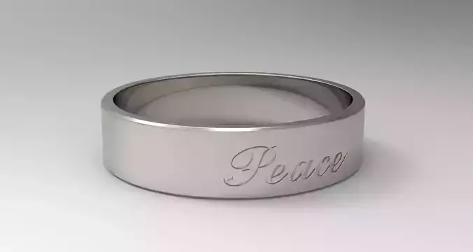 Peace Ring Platinum 3D print model