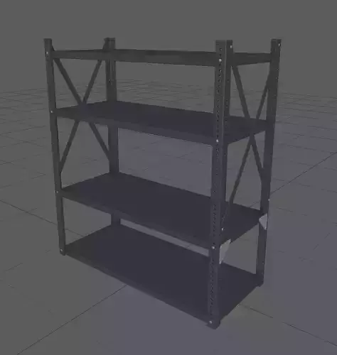 ShelfB high-poly model shelving rack with shelves