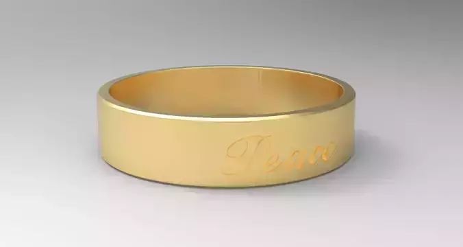 Peace Ring Gold 3D print model