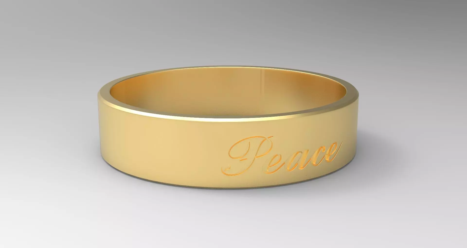 Peace Ring Gold 3D print model