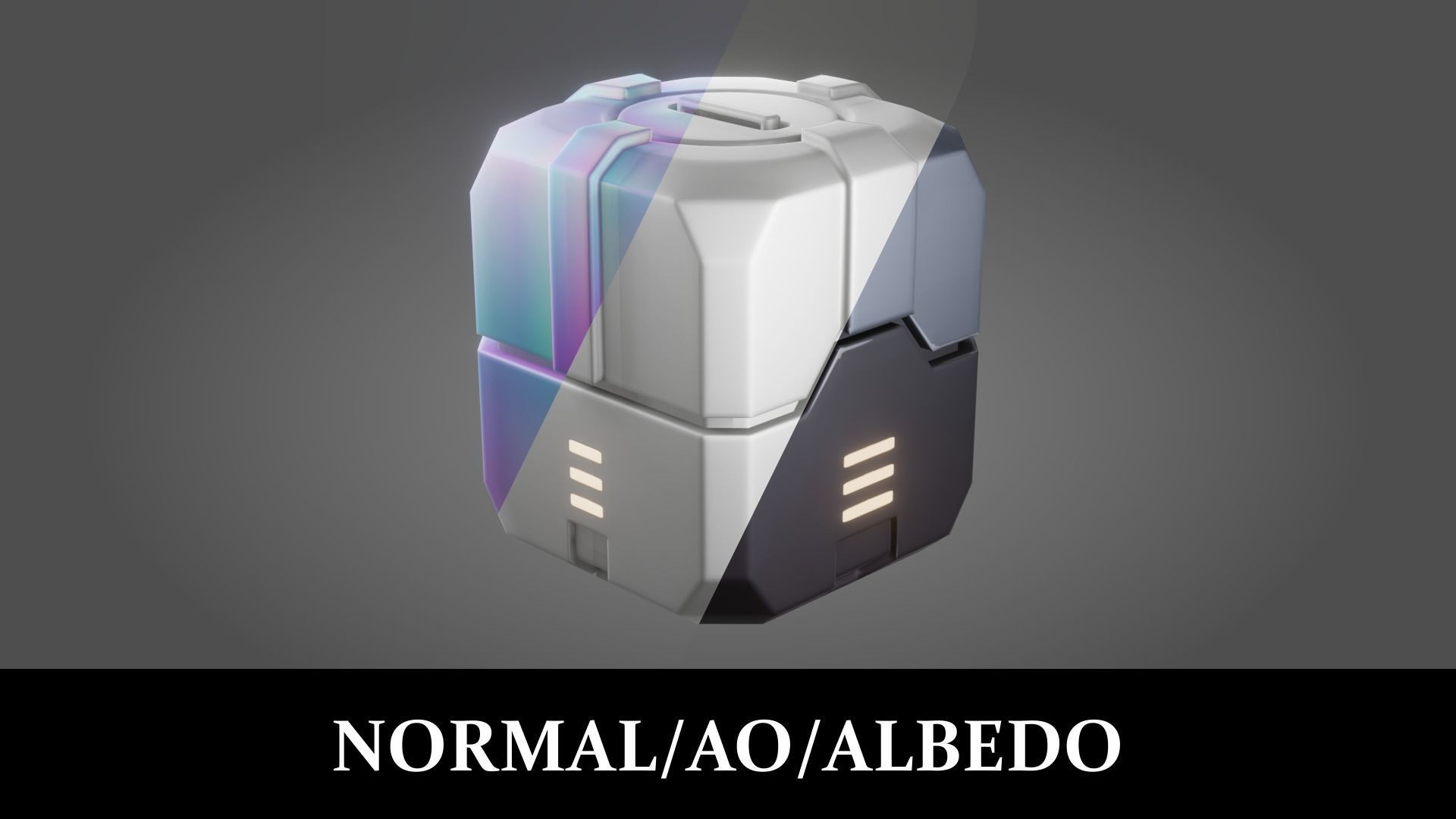 Stylized PBR Sci-Fi Crate Low-poly 3D model_6