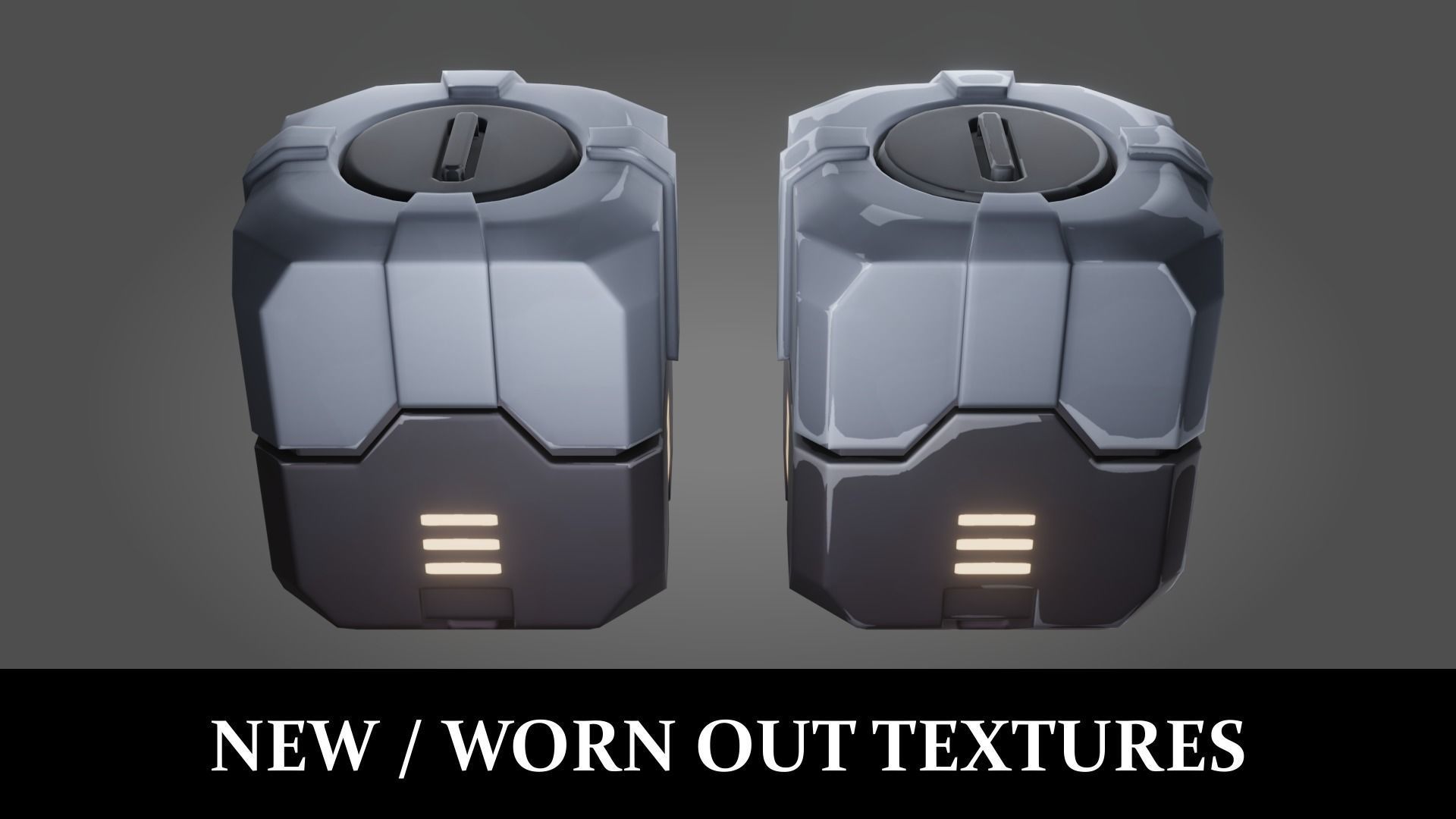 Stylized PBR Sci-Fi Crate Low-poly 3D model_3