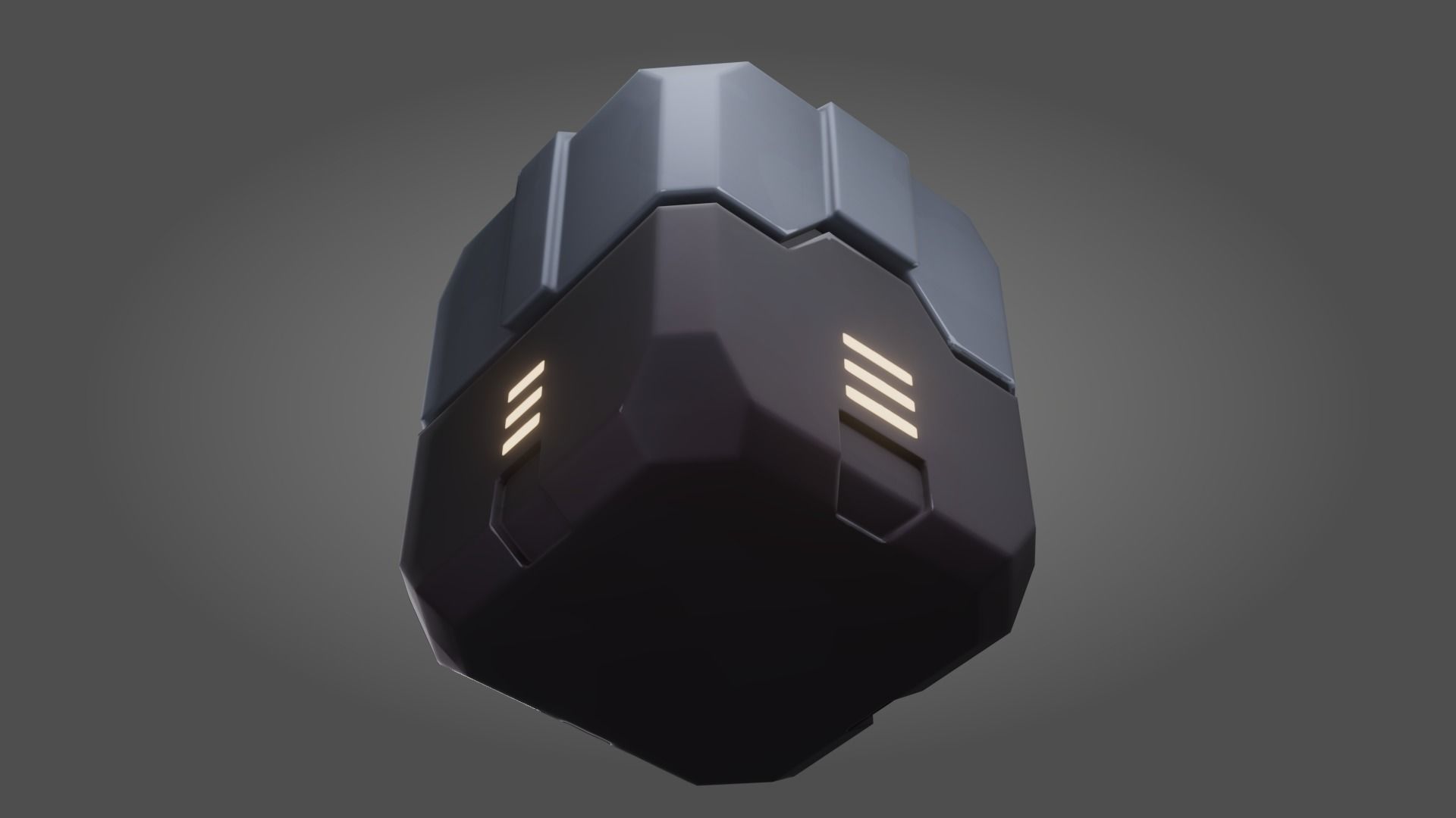 Stylized PBR Sci-Fi Crate Low-poly 3D model_9