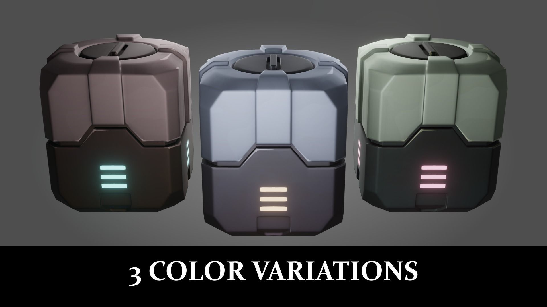 Stylized PBR Sci-Fi Crate Low-poly 3D model_2
