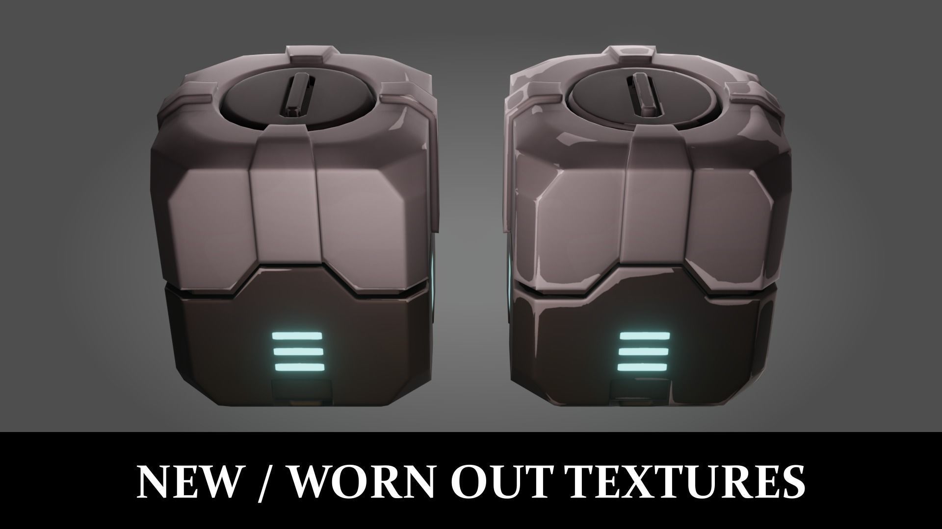 Stylized PBR Sci-Fi Crate Low-poly 3D model_5