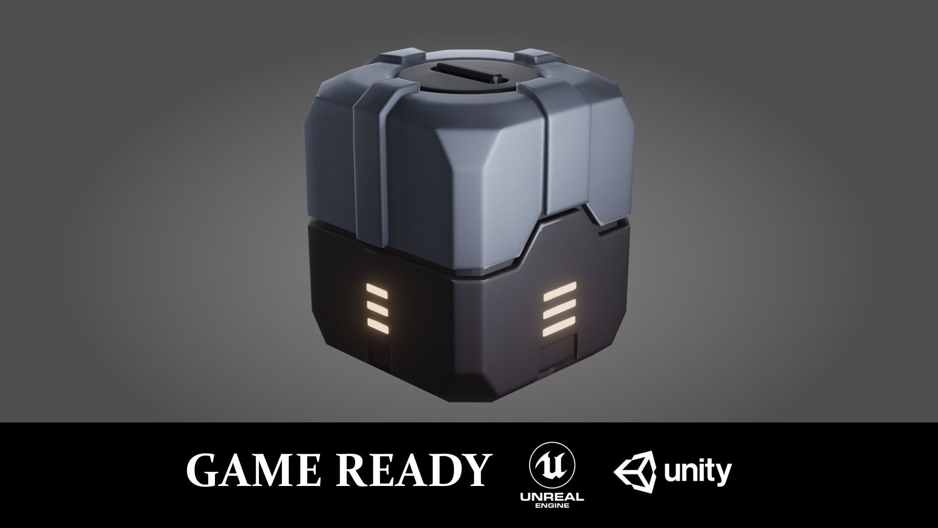 Stylized PBR Sci-Fi Crate Low-poly 3D model_0