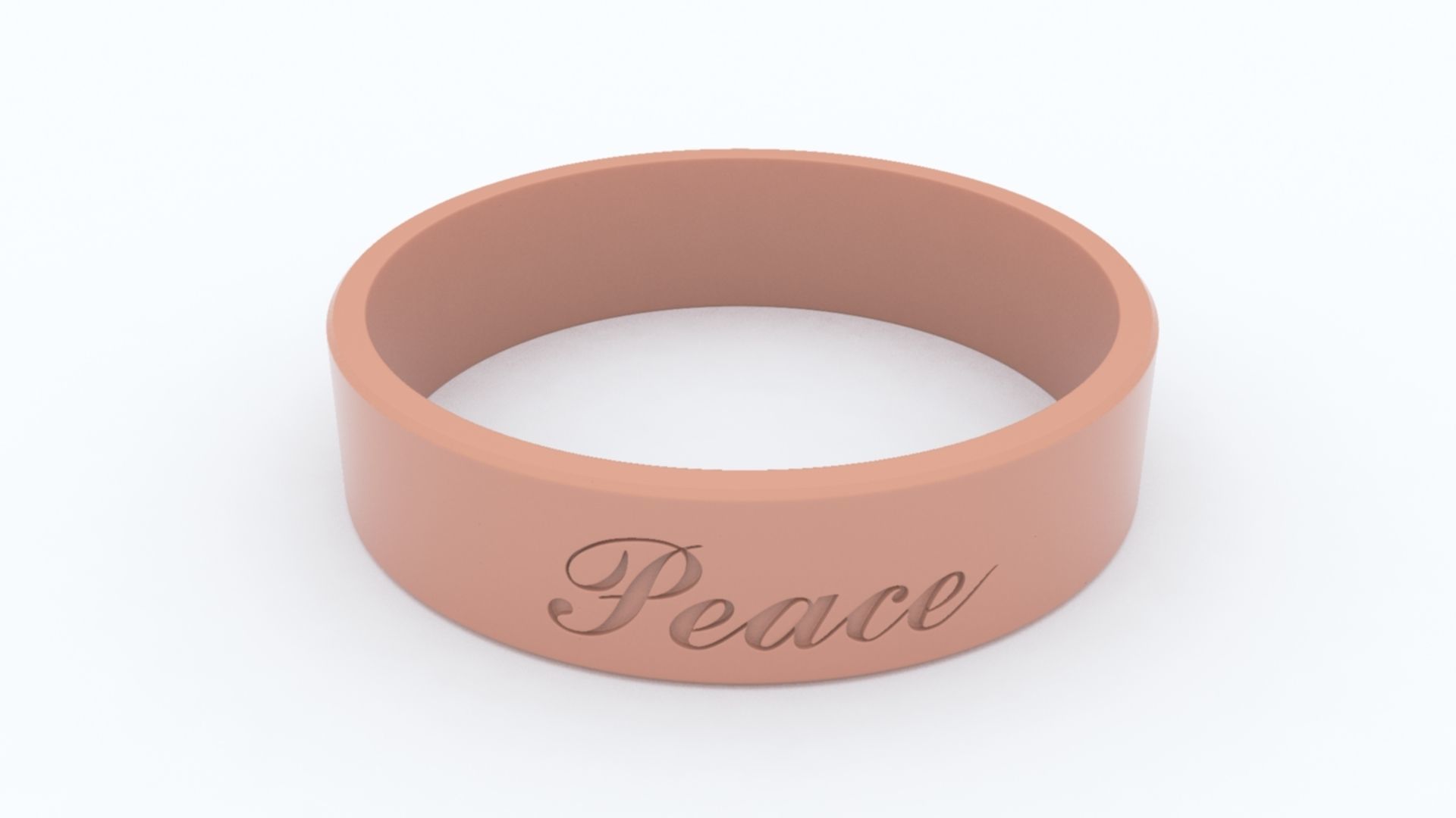 Peace Ring with Hard Rough Plastic Blue material 3D print model_6