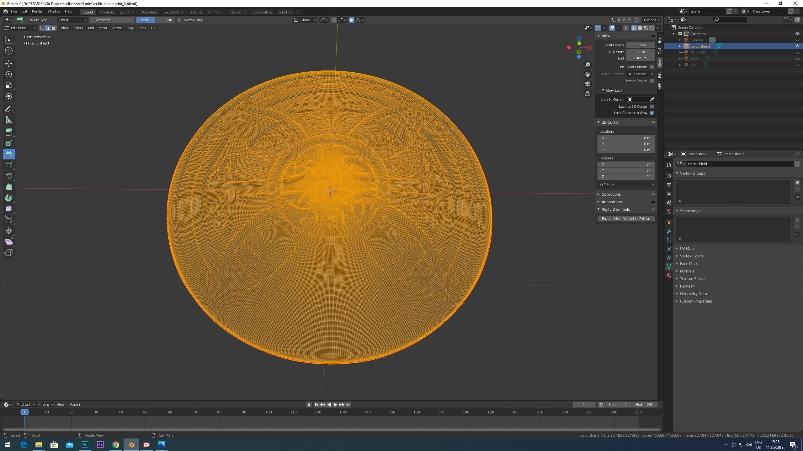 celtic shield 3d print model 3D print model_12
