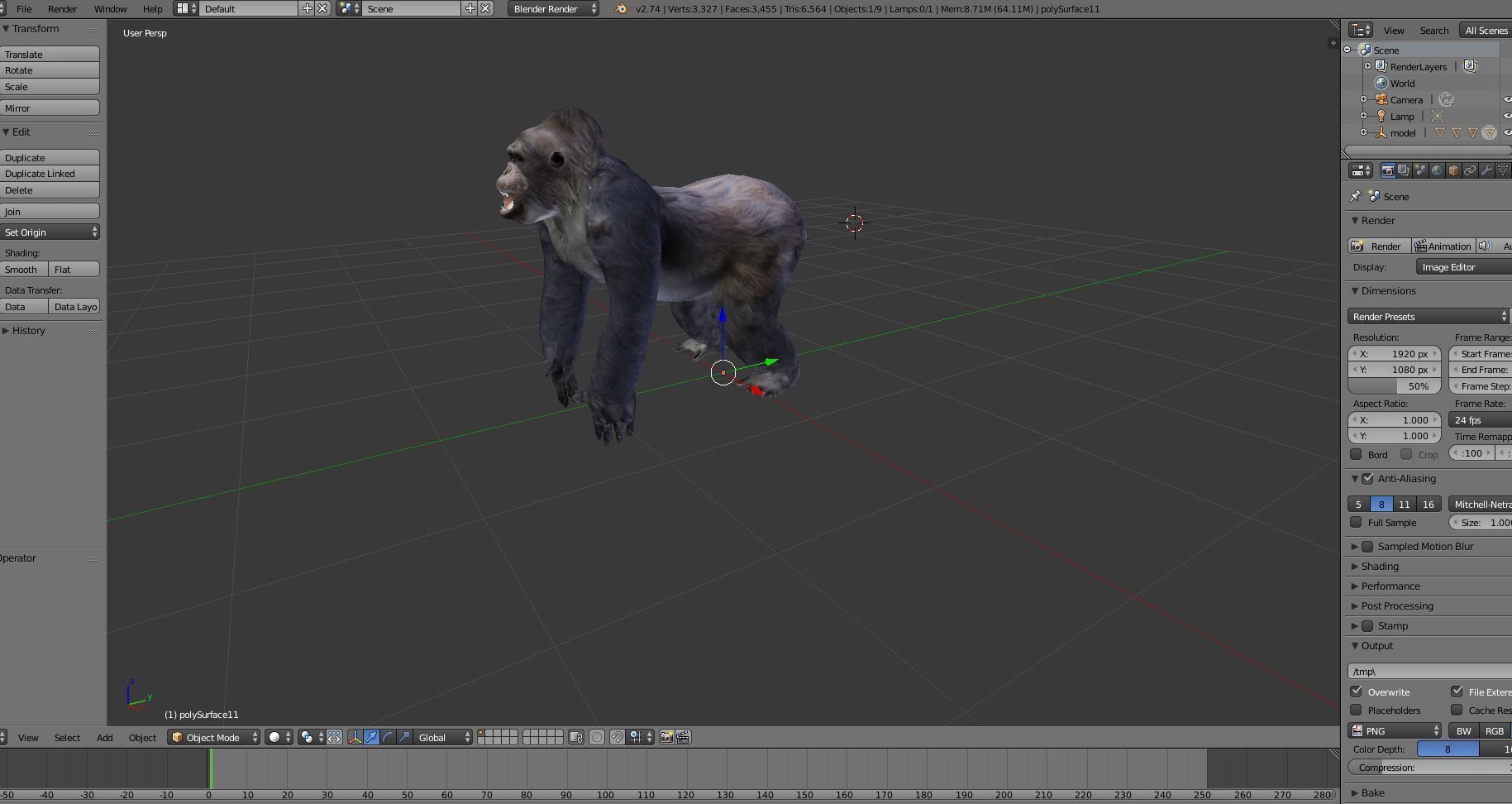 gorilla Rigged 3D Models game ready Low-poly 3D model_51