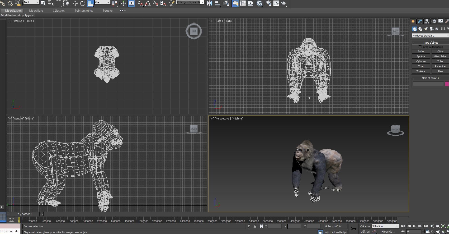 gorilla Rigged 3D Models game ready Low-poly 3D model_55