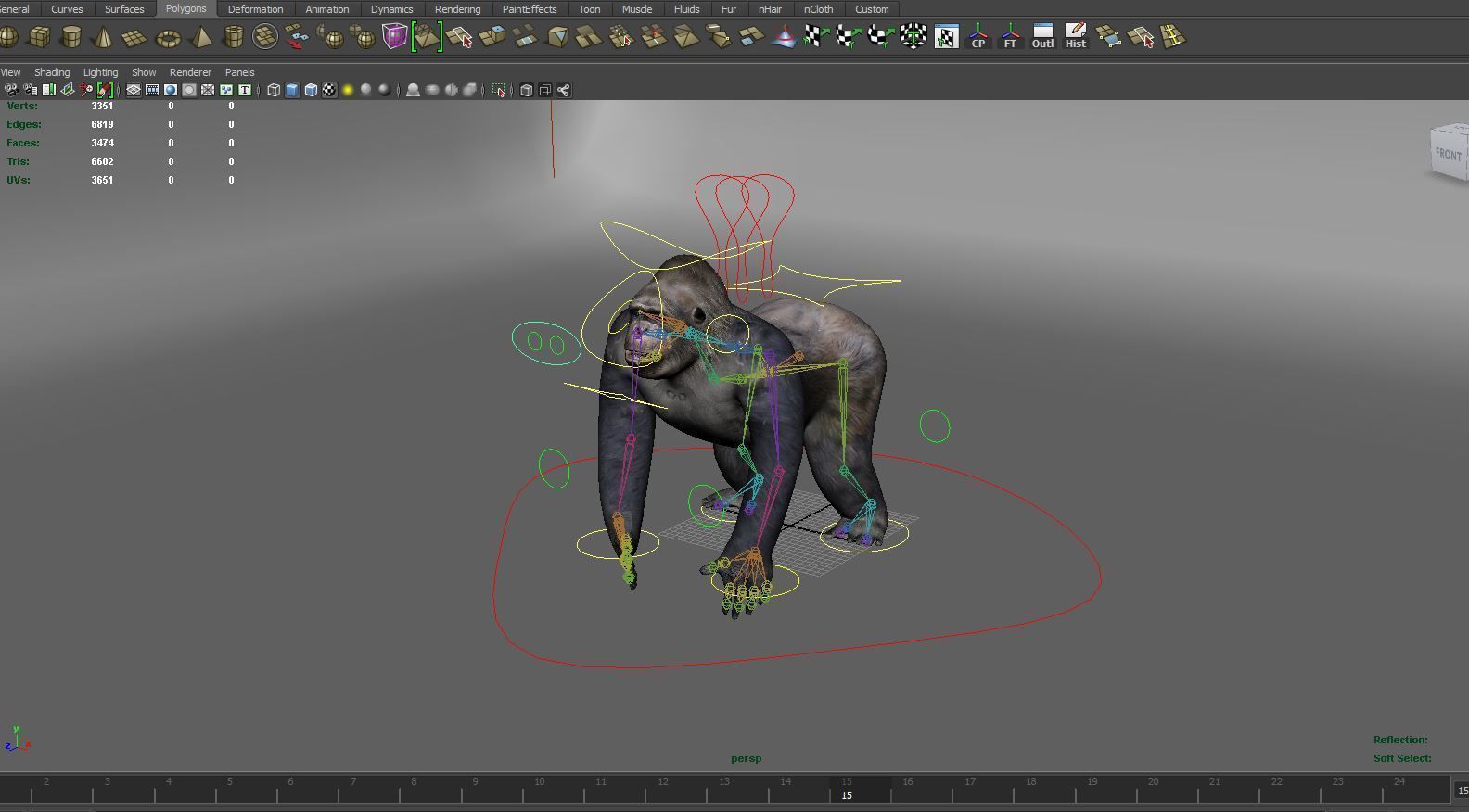 gorilla Rigged 3D Models game ready Low-poly 3D model_18