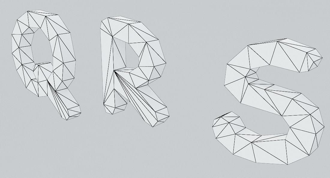 Low Poly Alphabet and Numbers Low-poly 3D model_6