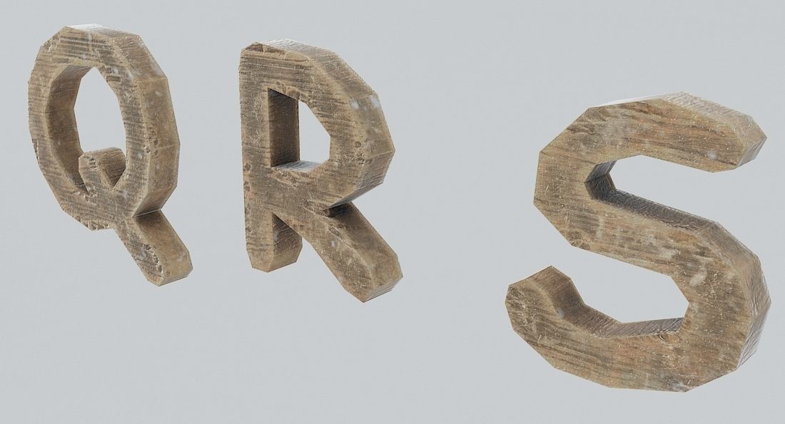 Low Poly Alphabet and Numbers Low-poly 3D model_5