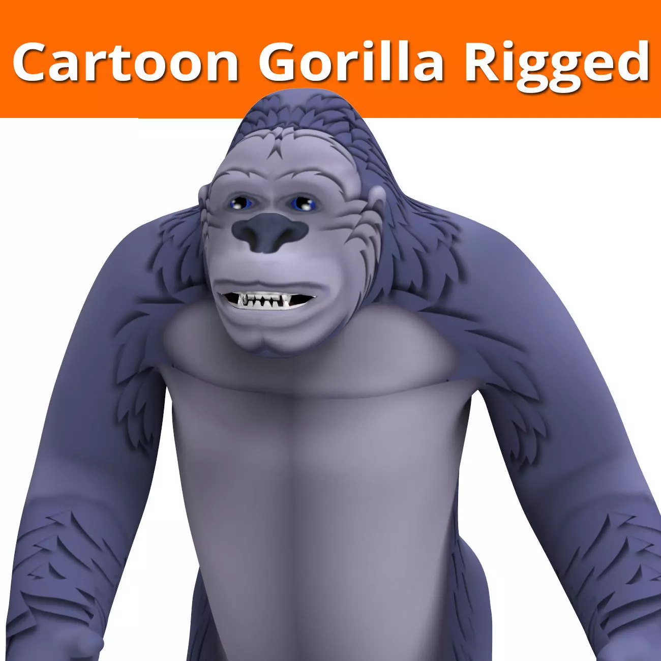 Cartoon gorilla Rigged 3D Models Low-poly 3D model