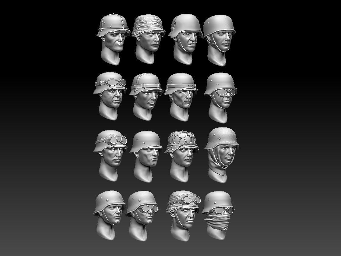 HEADS HELMETS 3D print model_25
