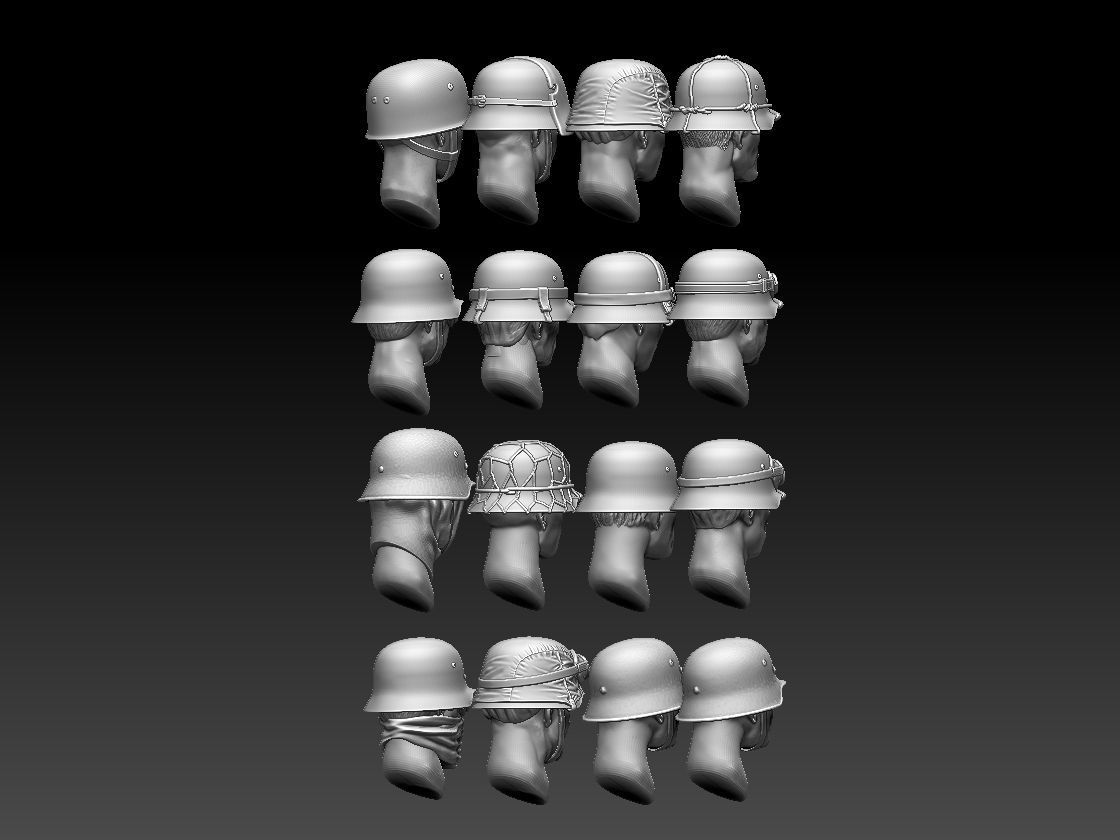 HEADS HELMETS 3D print model_1