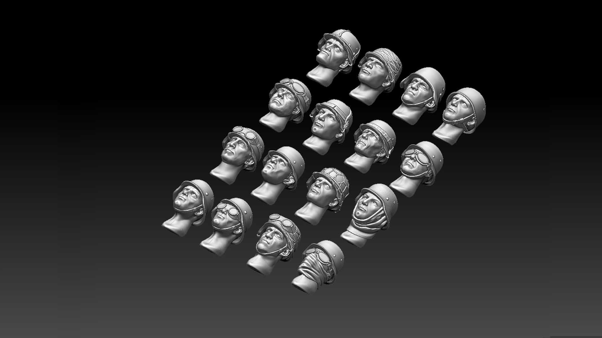 HEADS HELMETS 3D print model_10