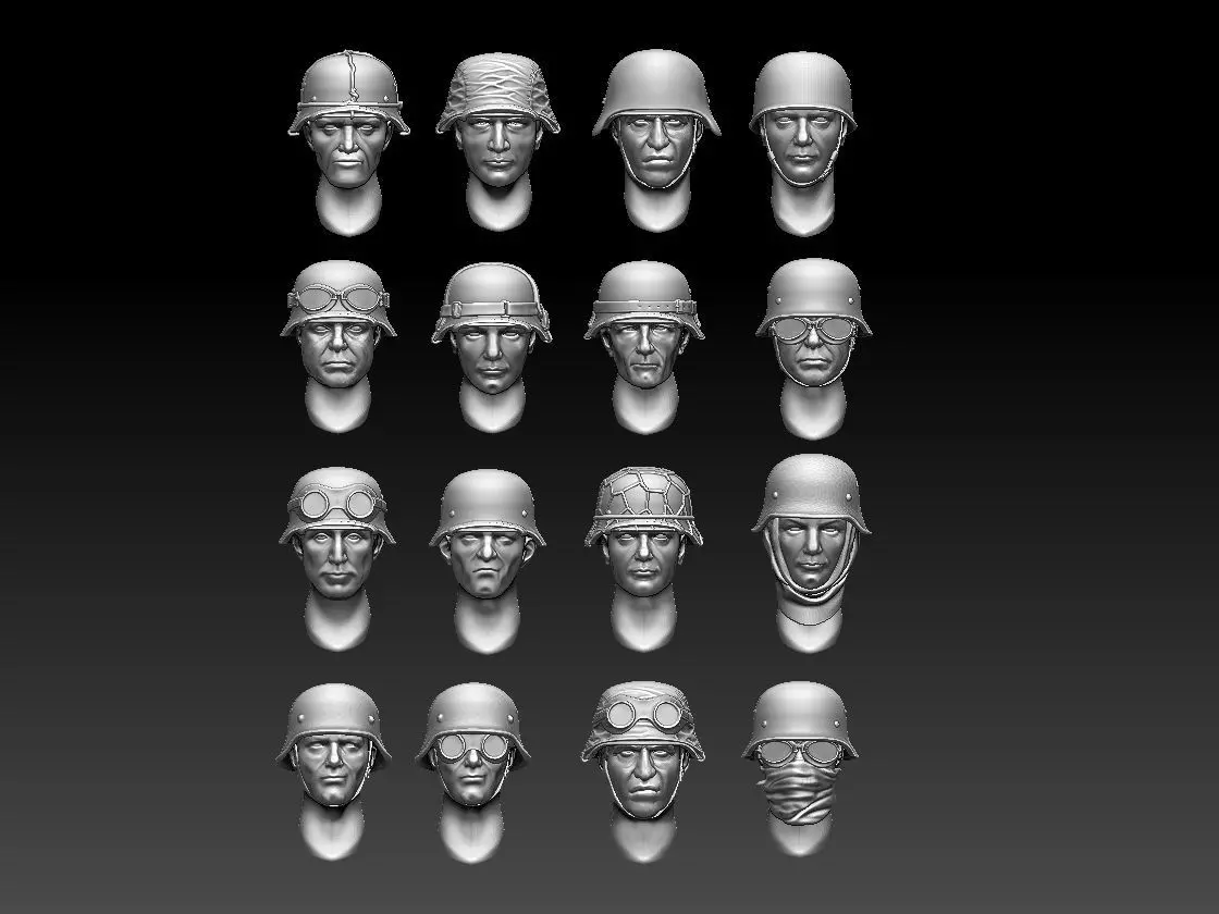 HEADS HELMETS 3D print model_0