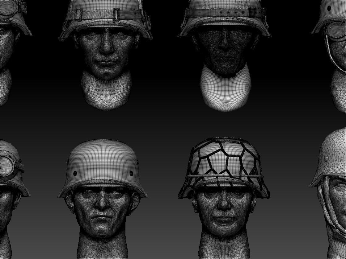 HEADS HELMETS 3D print model_8