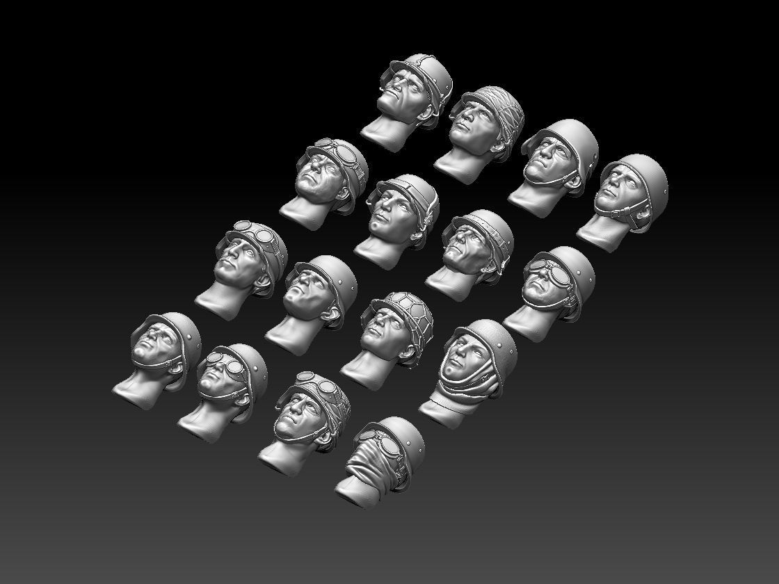 HEADS HELMETS 3D print model_6