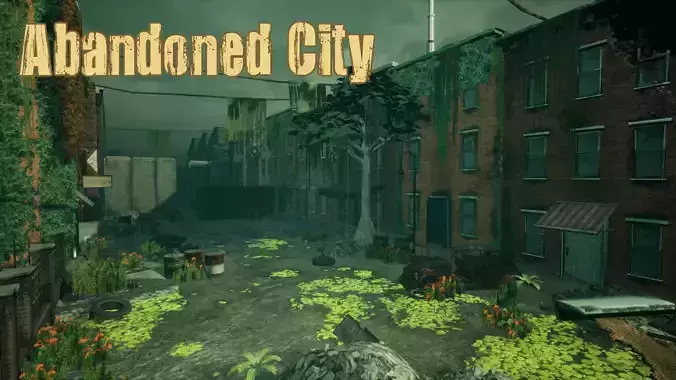 Abandoned City Unreal Low-poly 3D model