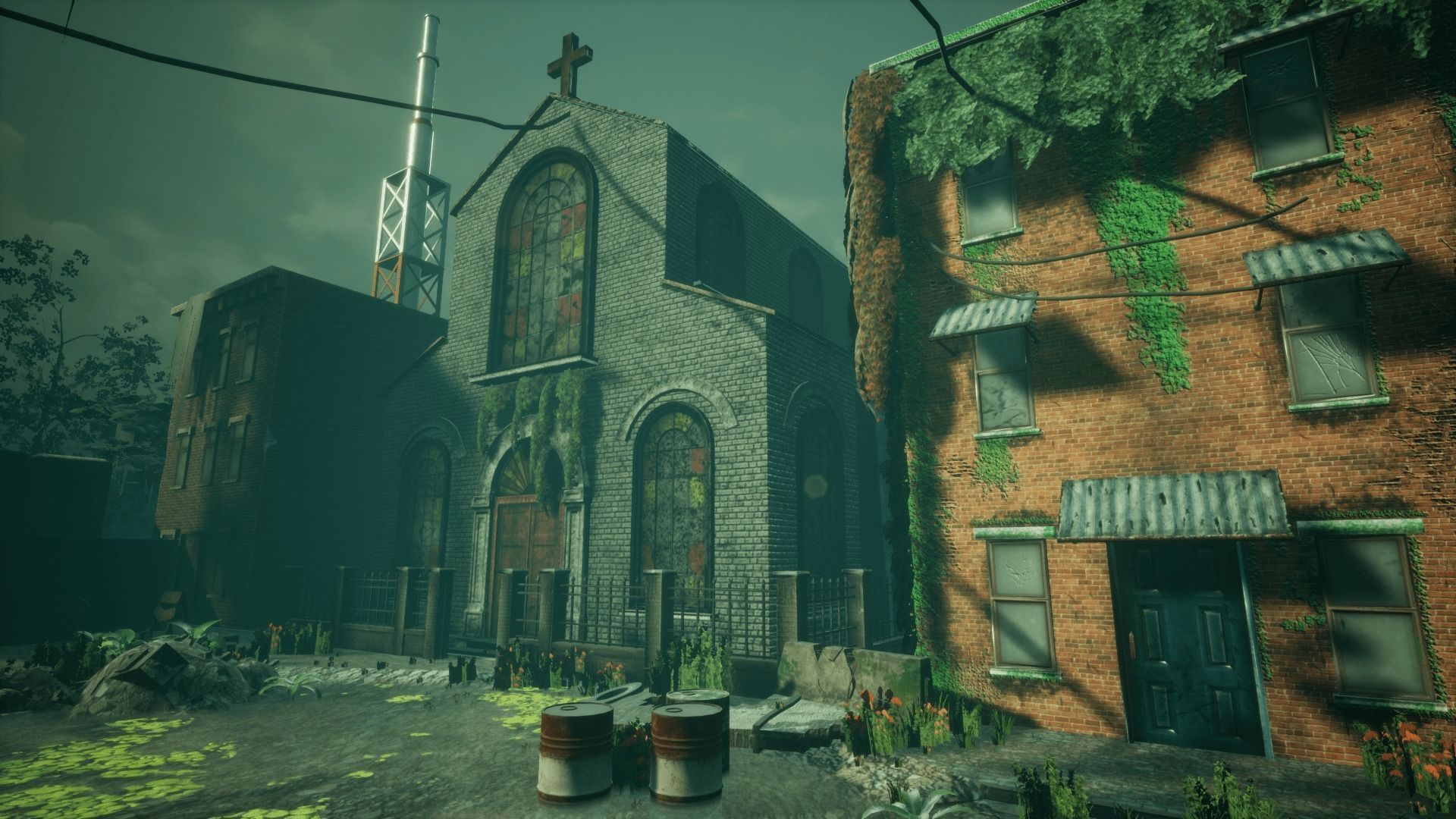 Abandoned City Unreal Low-poly 3D model_6