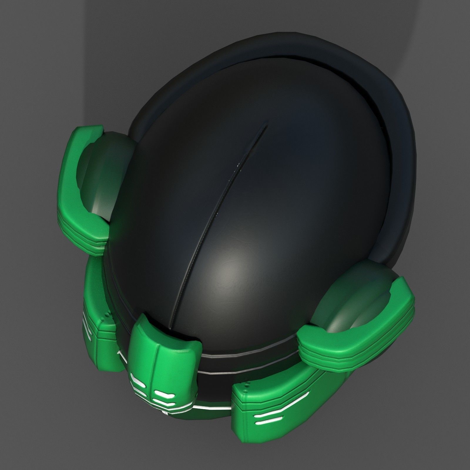 Helmet scifi military futuristic technology cyborg  Low-poly 3D model_7