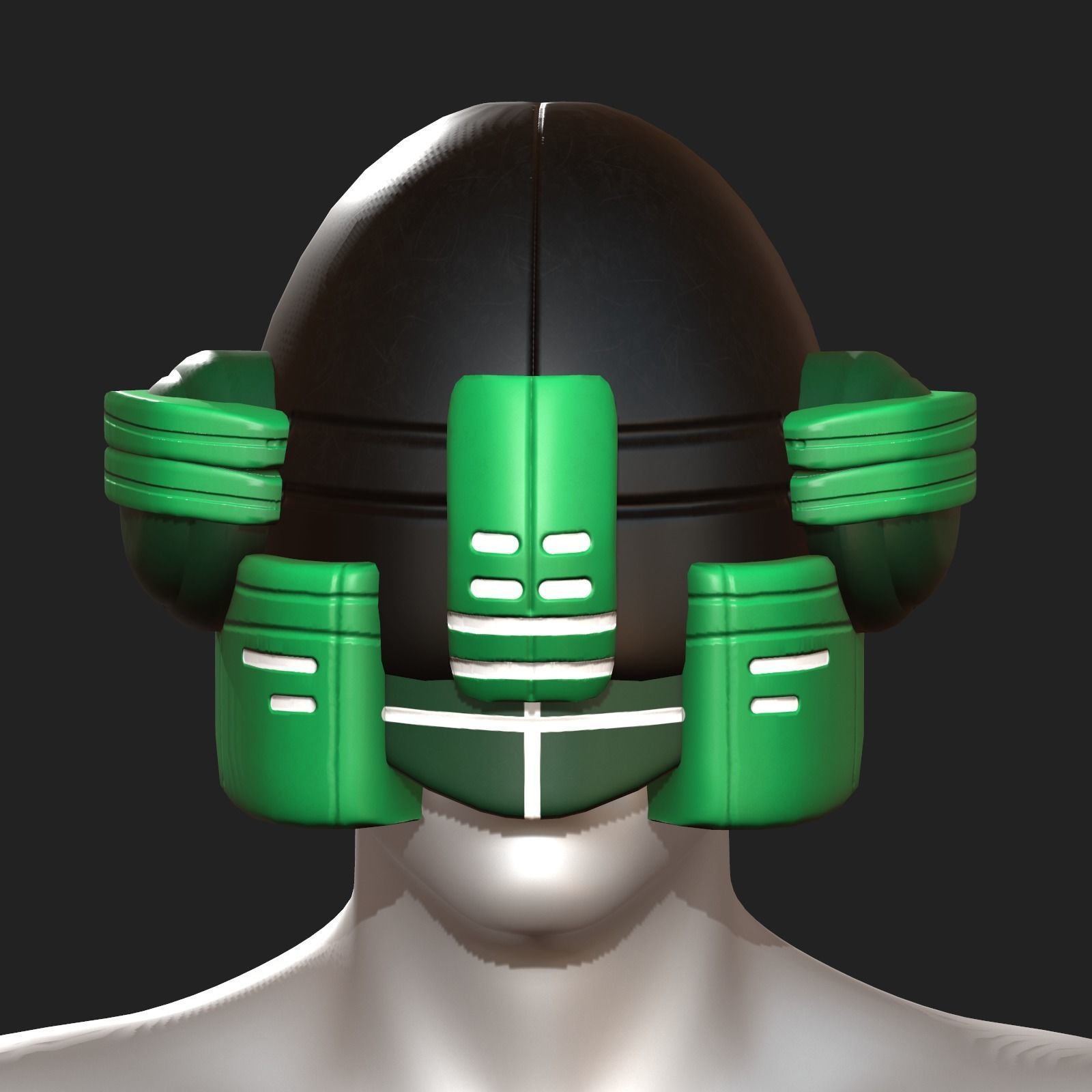 Helmet scifi military futuristic technology cyborg  Low-poly 3D model_6