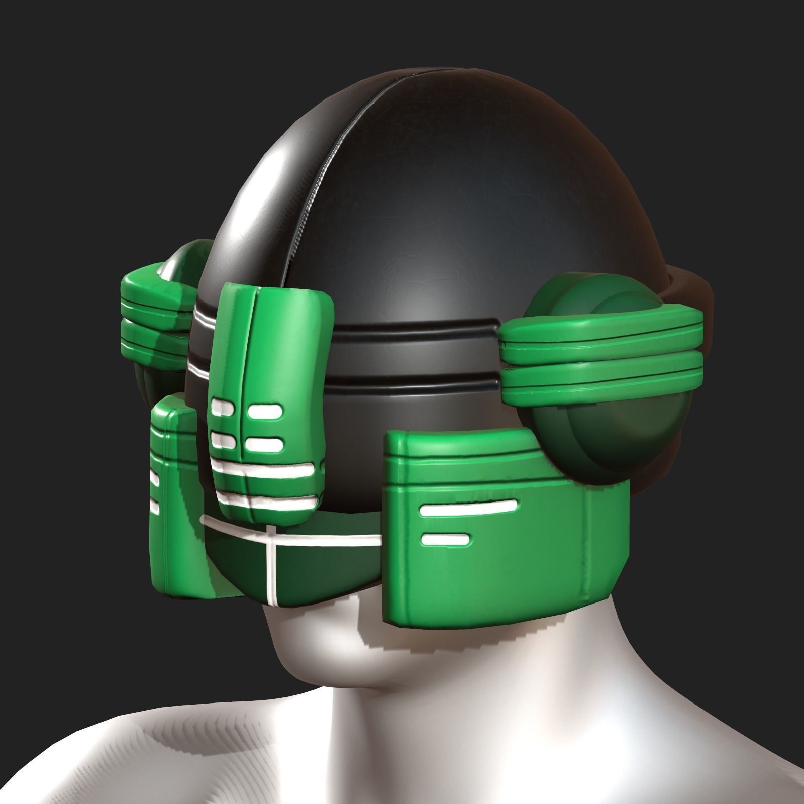 Helmet scifi military futuristic technology cyborg  Low-poly 3D model_1