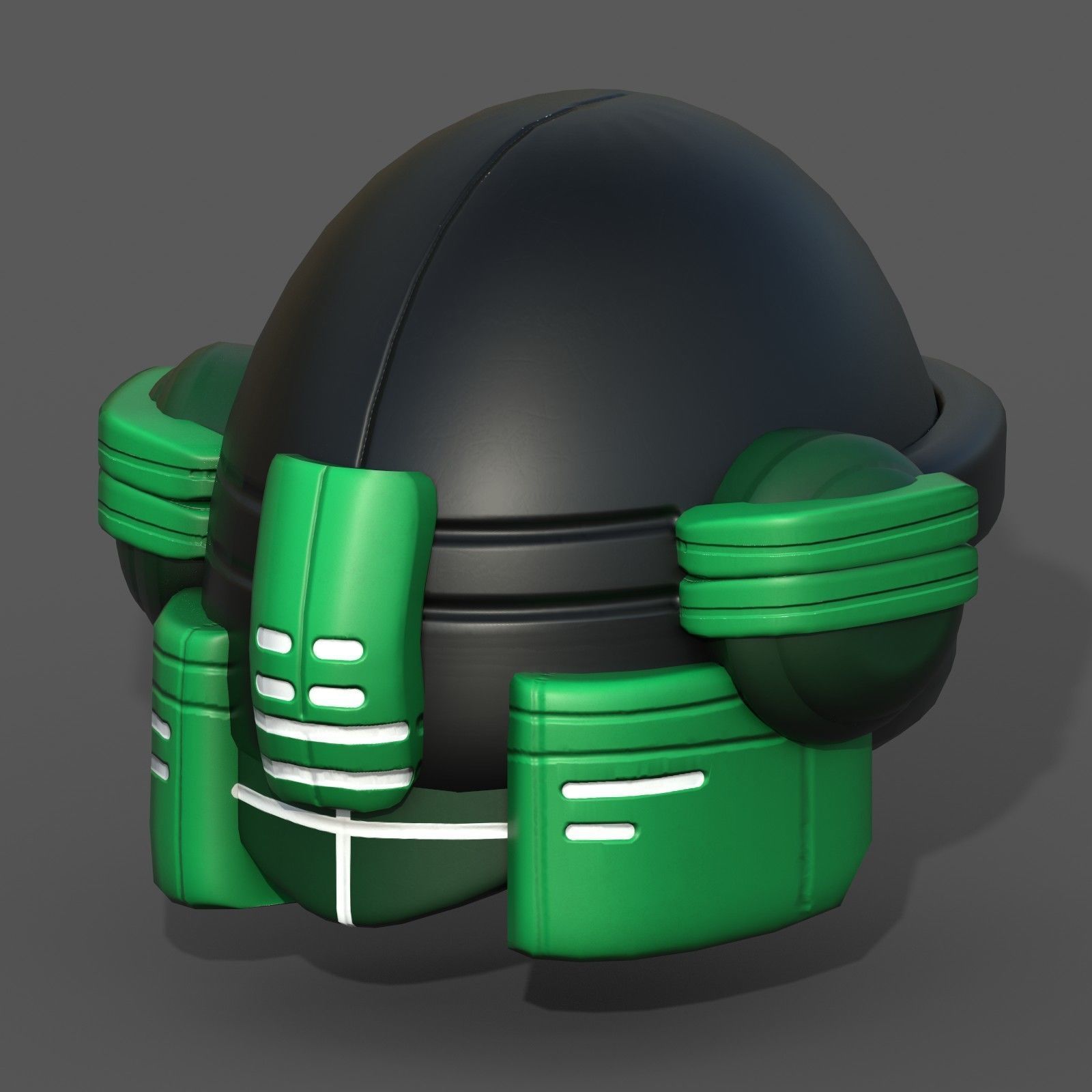 Helmet scifi military futuristic technology cyborg  Low-poly 3D model_4