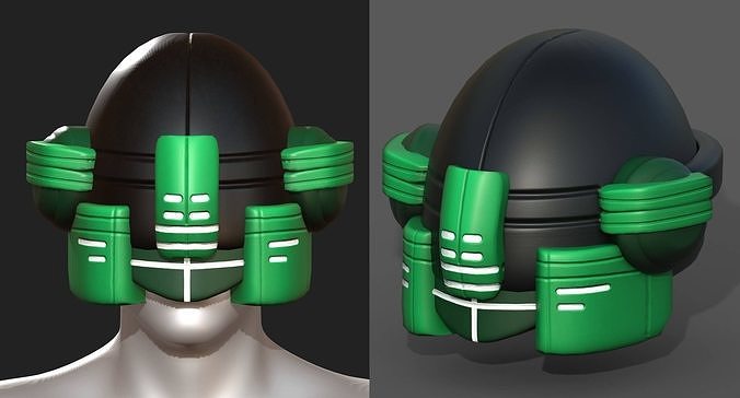 Helmet scifi military futuristic technology cyborg  Low-poly 3D model