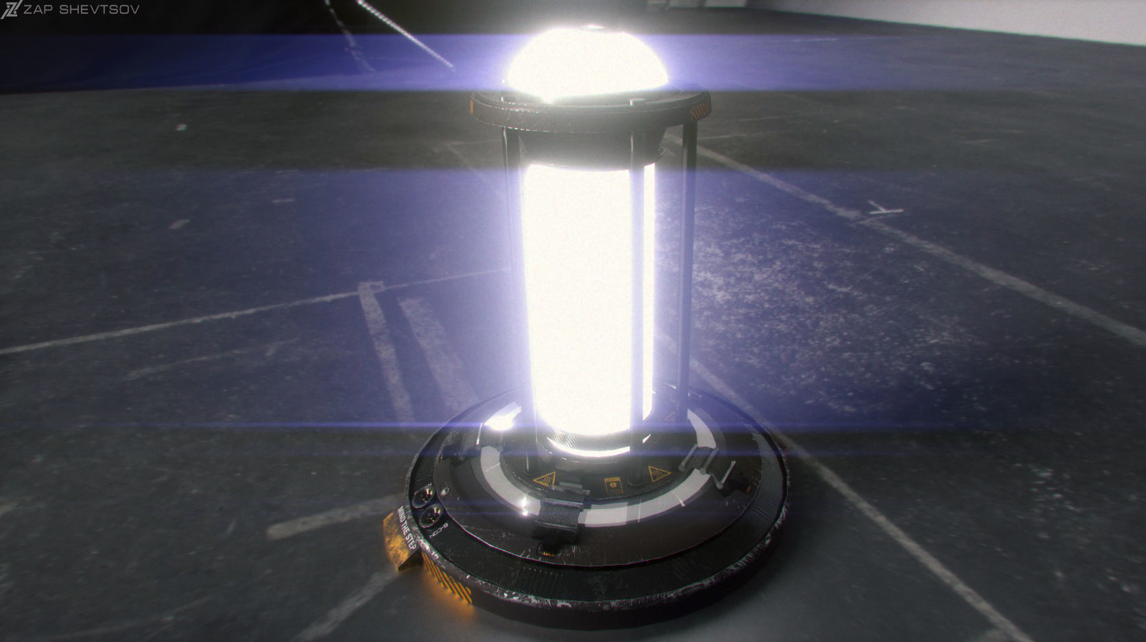 Hi-tech Cyberpunk Sci-Fi Lamp or  Generator Low-poly 3D model_5