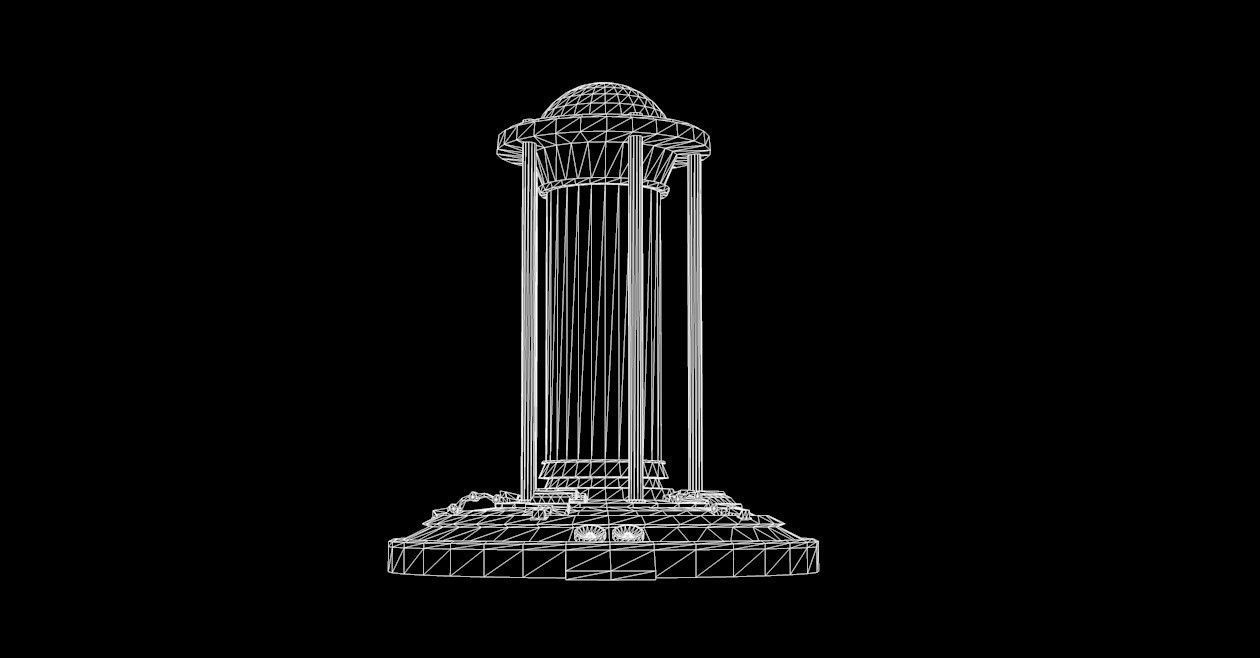 Hi-tech Cyberpunk Sci-Fi Lamp or  Generator Low-poly 3D model_4