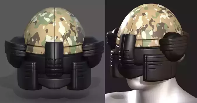 Helmet scifi military combat 3d model  3D model
