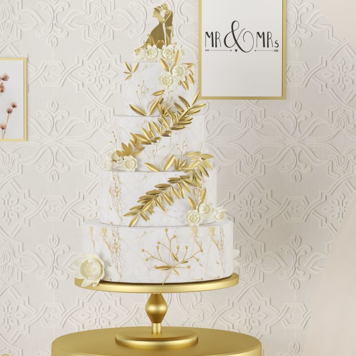 Wedding Cake 3D model 3D model_1