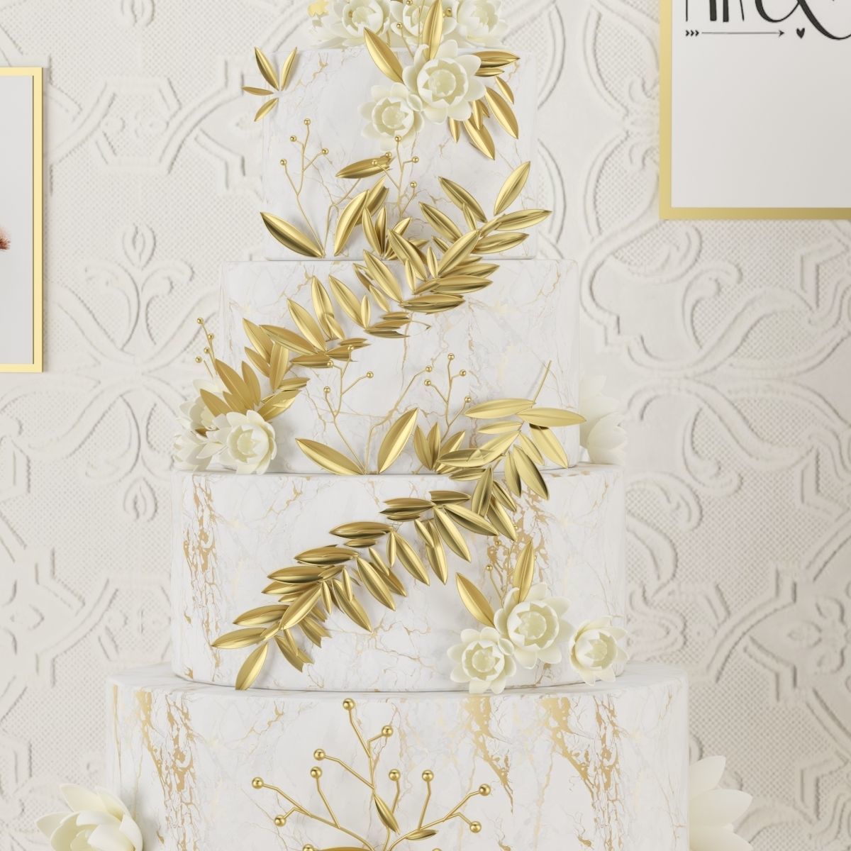 Wedding Cake 3D model 3D model_3