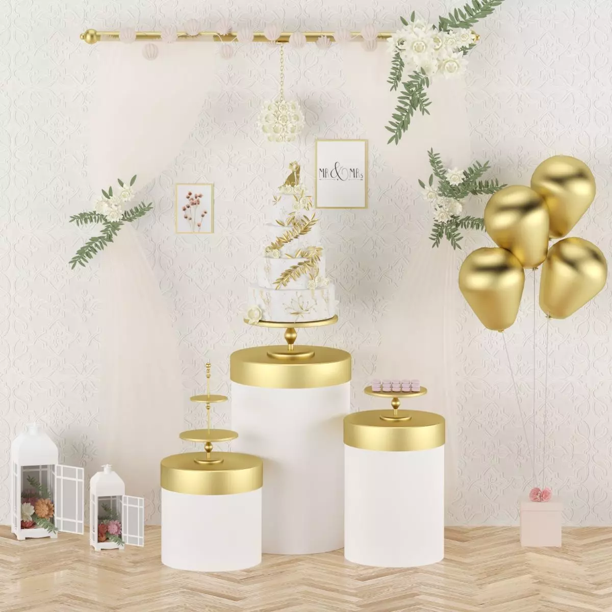 Wedding Cake 3D model 3D model_0