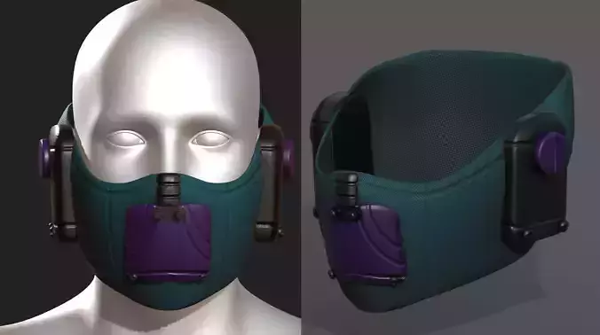 Gas mask respirator scifi futuristic 3d Artist 