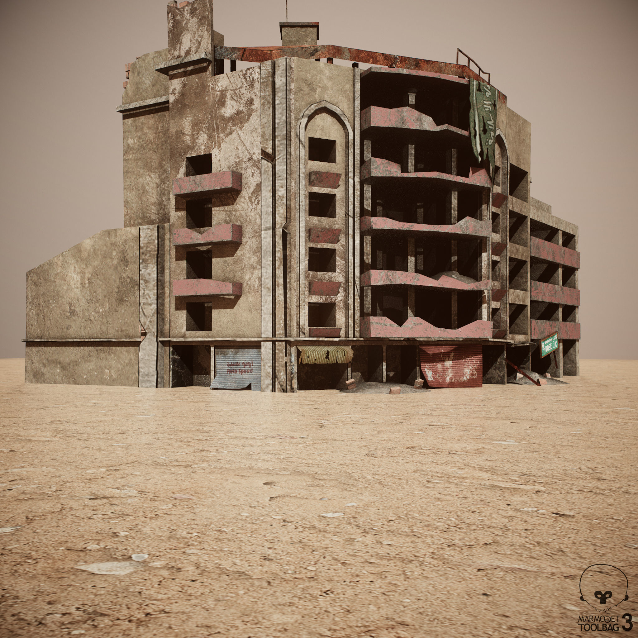 Ruined Houses Low-poly 3D model Pack Low-poly 3D model_2